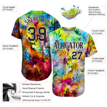 Load image into Gallery viewer, Custom Scratch Graffiti Pattern Black-White 3D Authentic Baseball Jersey