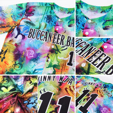 Load image into Gallery viewer, Custom Scratch Graffiti Pattern Black-White 3D Authentic Baseball Jersey