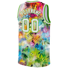 Загрузить изображение в средство просмотра галереи, Custom Scratch Graffiti Pattern White-Neon Green 3D Authentic Basketball Jersey