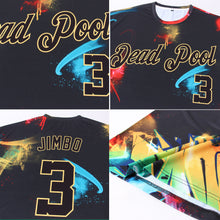 Charger l'image dans la galerie, Custom Graffiti Pattern Black-Gold 3D Performance T-Shirt