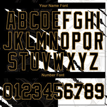 Load image into Gallery viewer, Custom Graffiti Pattern Black-Old Gold 3D Authentic Baseball Jersey