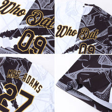 Charger l'image dans la galerie, Custom Graffiti Pattern Black-Old Gold Scratch 3D Performance T-Shirt
