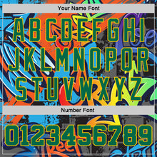 Charger l'image dans la galerie, Custom Graffiti Pattern Kelly Green-Gold 3D Geometric Authentic Basketball Jersey