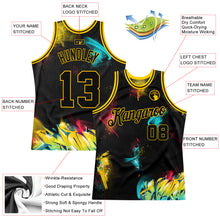 Charger l'image dans la galerie, Custom Graffiti Pattern Black-Gold 3D Authentic Basketball Jersey