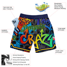Загрузить изображение в средство просмотра галереи, Custom Graffiti Pattern Kelly Green-Gold 3D Geometric Authentic Basketball Shorts