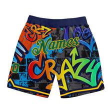 Load image into Gallery viewer, Custom Graffiti Pattern Kelly Green-Gold 3D Geometric Authentic Basketball Shorts
