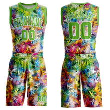 Загрузить изображение в средство просмотра галереи, Custom Graffiti Pattern Neon Green-White Round Neck Sublimation Basketball Suit Jersey