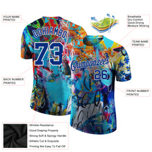 Charger l'image dans la galerie, Custom Graffiti Pattern Royal-White 3D Performance T-Shirt