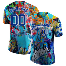 Charger l'image dans la galerie, Custom Graffiti Pattern Royal-White 3D Performance T-Shirt