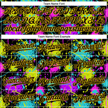Load image into Gallery viewer, Custom Graffiti Pattern Black-Gold 3D Neon Splatter Authentic Baseball Jersey