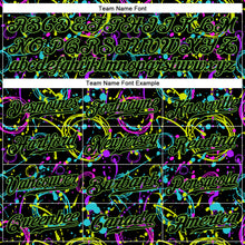 Load image into Gallery viewer, Custom Graffiti Pattern Black-Neon Green 3D Neon Splatter Authentic Baseball Jersey