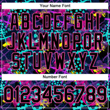 Загрузить изображение в средство просмотра галереи, Custom Graffiti Pattern Black-Pink 3D Creative Hearts Stars Geometric Figures Authentic Baseball Jersey