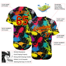 Charger l'image dans la galerie, Custom Graffiti Pattern Red-Gold 3D Colorful Splattered Messy Art Ink Paintbrush Drawing Authentic Baseball Jersey