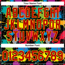 Charger l'image dans la galerie, Custom Graffiti Pattern Red-Gold 3D Colorful Splattered Messy Art Ink Paintbrush Drawing Authentic Baseball Jersey