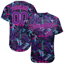 Загрузить изображение в средство просмотра галереи, Custom Graffiti Pattern Purple-Pink 3D Creative Geometric Figures And Dots Authentic Baseball Jersey