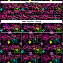 Загрузить изображение в средство просмотра галереи, Custom Graffiti Pattern Black-Pink 3D Creative Colorful Stars Authentic Baseball Jersey