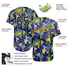 Load image into Gallery viewer, Custom Graffiti Pattern Royal-Gold 3D Creative Geometric Figures Triangle And Dots Authentic Baseball Jersey