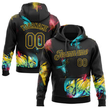 Загрузить изображение в средство просмотра галереи, Custom Stitched Graffiti Pattern Black-Gold 3D Sports Pullover Sweatshirt Hoodie