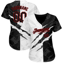Charger l'image dans la galerie, Custom Graffiti Pattern Red-Black 3D Scratch Authentic Baseball Jersey