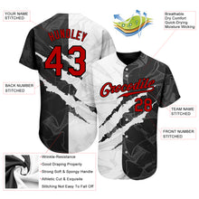 Charger l'image dans la galerie, Custom Graffiti Pattern Red-Black 3D Scratch Authentic Baseball Jersey