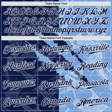 Загрузить изображение в средство просмотра галереи, Custom Graffiti Pattern Navy-Light Blue 3D Scratch Authentic Baseball Jersey