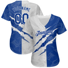 Charger l'image dans la galerie, Custom Graffiti Pattern Royal-White 3D Scratch Authentic Baseball Jersey