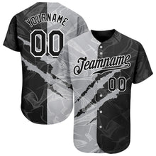 Charger l'image dans la galerie, Custom Graffiti Pattern Black-Gray 3D Scratch Authentic Baseball Jersey