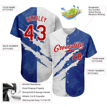 Charger l'image dans la galerie, Custom Graffiti Pattern Red-Royal 3D Scratch Authentic Baseball Jersey