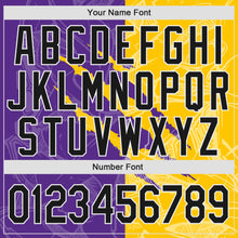 Charger l'image dans la galerie, Custom Graffiti Pattern Black Yellow-Purple 3D Scratch Authentic Baseball Jersey