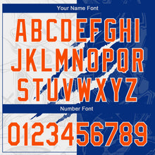 Charger l'image dans la galerie, Custom Graffiti Pattern Orange-Royal 3D Scratch Authentic Baseball Jersey