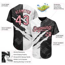 Charger l'image dans la galerie, Custom Graffiti Pattern Medium Pink-Black 3D Scratch Authentic Baseball Jersey