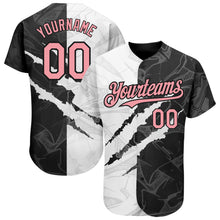 Charger l'image dans la galerie, Custom Graffiti Pattern Medium Pink-Black 3D Scratch Authentic Baseball Jersey