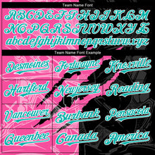 Charger l'image dans la galerie, Custom Graffiti Pattern Aqua Black-Pink 3D Scratch Authentic Baseball Jersey