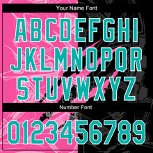 Charger l'image dans la galerie, Custom Graffiti Pattern Aqua Black-Pink 3D Scratch Authentic Baseball Jersey