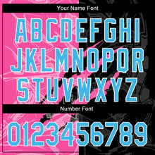 Laden Sie das Bild in den Galerie-Viewer, Custom Graffiti Pattern Sky Blue Black-Pink 3D Scratch Authentic Baseball Jersey