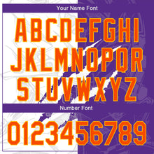Загрузить изображение в средство просмотра галереи, Custom Graffiti Pattern Orange Purple-Gold 3D Scratch Authentic Baseball Jersey