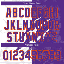 Charger l'image dans la galerie, Custom Graffiti Pattern Purple-Orange 3D Scratch Authentic Baseball Jersey