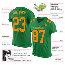 Загрузить изображение в средство просмотра галереи, Custom Grass Green Bay Orange Mesh Authentic Football Jersey