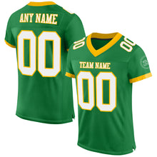 Загрузить изображение в средство просмотра галереи, Custom Grass Green White-Gold Mesh Authentic Football Jersey