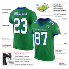 Загрузить изображение в средство просмотра галереи, Custom Grass Green White-Royal Mesh Authentic Football Jersey