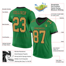 Загрузить изображение в средство просмотра галереи, Custom Grass Green Old Gold-Black Mesh Authentic Football Jersey
