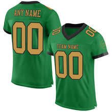 Загрузить изображение в средство просмотра галереи, Custom Grass Green Old Gold-Black Mesh Authentic Football Jersey