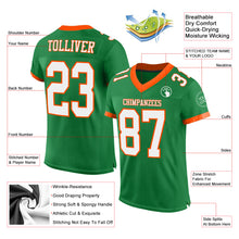 Загрузить изображение в средство просмотра галереи, Custom Grass Green White-Orange Mesh Authentic Football Jersey
