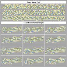 Загрузить изображение в средство просмотра галереи, Custom Gray Gold-Light Blue Authentic Baseball Jersey