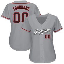 Загрузить изображение в средство просмотра галереи, Custom Gray Black-Red Authentic Baseball Jersey