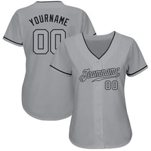 Загрузить изображение в средство просмотра галереи, Custom Gray Gray-Black Authentic Baseball Jersey