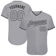 Загрузить изображение в средство просмотра галереи, Custom Gray Gray-Black Authentic Baseball Jersey