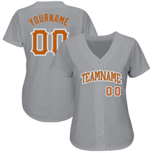 Загрузить изображение в средство просмотра галереи, Custom Gray Texas Orange-White Authentic Baseball Jersey