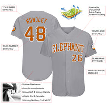 Загрузить изображение в средство просмотра галереи, Custom Gray Texas Orange-White Authentic Baseball Jersey