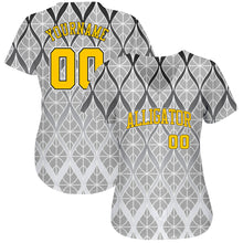 Загрузить изображение в средство просмотра галереи, Custom Gray Gold-Black 3D Pattern Design Authentic Baseball Jersey